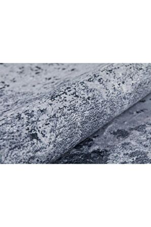 Modern Gri Dijital Baskı Hipoalerjenik Kaymaz Taban Halı Yolluk HA124 