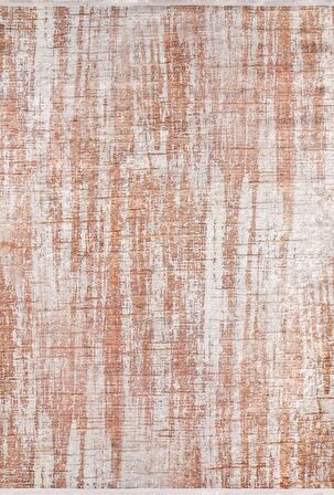 Modern Turuncu Dijital Baskı Hipoalerjenik Kaymaz Taban Halı Yolluk HA168 