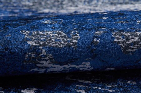 Modern Mavi Dijital Baskı Hipoalerjenik Kaymaz Taban Halı Yolluk HA167