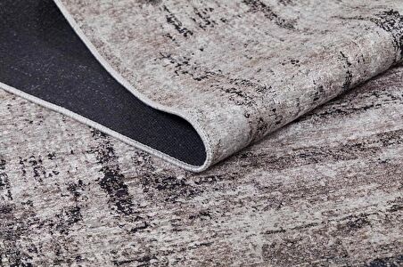 Modern Kahverengi Dijital Baskı Hipoalerjenik Kaymaz Taban Halı Yolluk HA141 