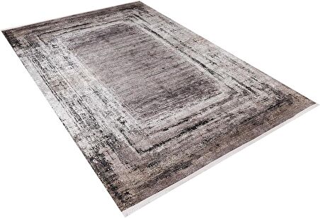 Modern Kahverengi Dijital Baskı Hipoalerjenik Kaymaz Taban Halı Yolluk HA141 