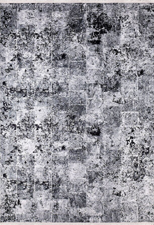 Modern Siyah Dijital Baskı Hipoalerjenik Kaymaz Taban Halı Yolluk HA214 