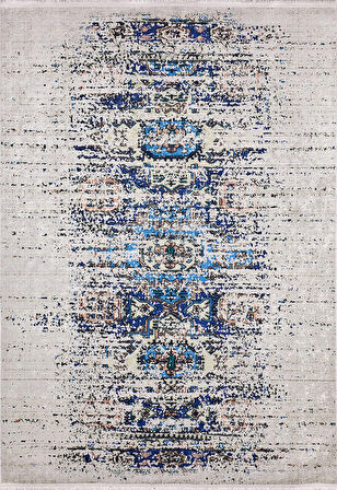 Halı Atölyesi Bej Salon&Yolluk Dijital Baskılı Makinede Yıkanabilir Kaymaz Taban Saçaklı Halı HA225  