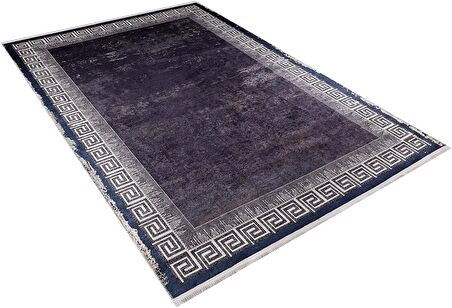 Modern Mor Geometrik Desen Dijital Baskı Hipoalerjenik Kaymaz Taban Halı Yolluk