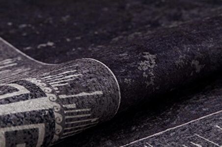 Modern Mor Geometrik Desen Dijital Baskı Hipoalerjenik Kaymaz Taban Halı Yolluk