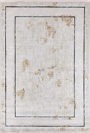 Modern Krem Altın Desen Dijital Baskı Hipoalerjenik Kaymaz Taban Halı Yolluk HA108