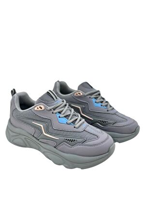 Solazer Kadın Bej  Ortopedik Taban fileli Sneaker Günlük Spor Ayakkabı 026