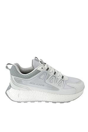 Solazer Kadın Bej Gri Ortopedik Confort Taban fileli Sneaker Günlük Spor Ayakkabı 029