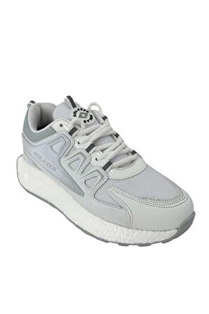 Solazer Kadın Bej Gri Ortopedik Confort Taban fileli Sneaker Günlük Spor Ayakkabı 029