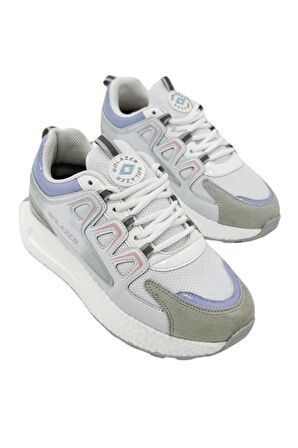 Solazer Kadın Bej Gri Ortopedik Confort Taban fileli Sneaker Günlük Spor Ayakkabı 029