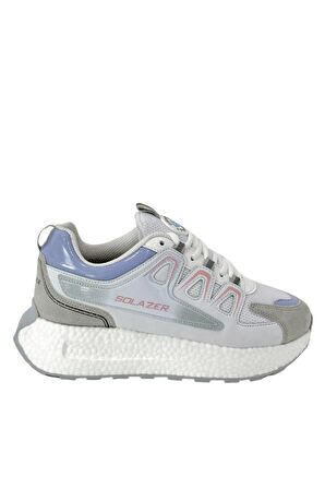 Solazer Kadın Bej Gri Ortopedik Confort Taban fileli Sneaker Günlük Spor Ayakkabı 029