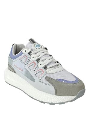 Solazer Kadın Bej Gri Ortopedik Confort Taban fileli Sneaker Günlük Spor Ayakkabı 029
