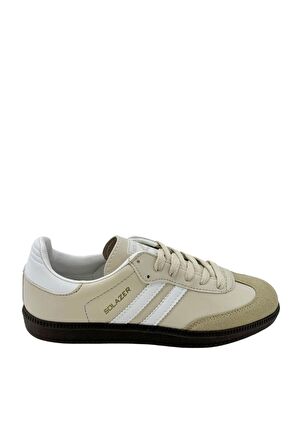 Solazer Kadın Bej Beyaz Ortopedik Taban Sneaker Günlük Spor Ayakkabı 031