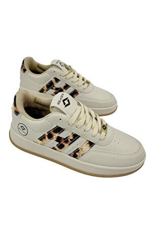 Kadın Bej Ortopedik Taban Cilt Sneaker 037