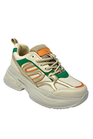 Kadın Ortopedik Taban File Detaylı Sneaker 040