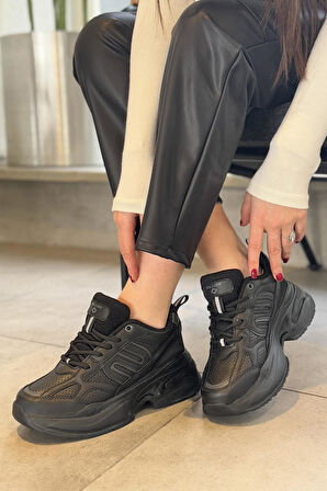 Kadın Ortopedik Taban File Detaylı Sneaker 040