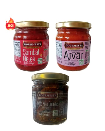 3'lü Set (Sambal Oelek + Ajvar + Yağda Kuru Domates)