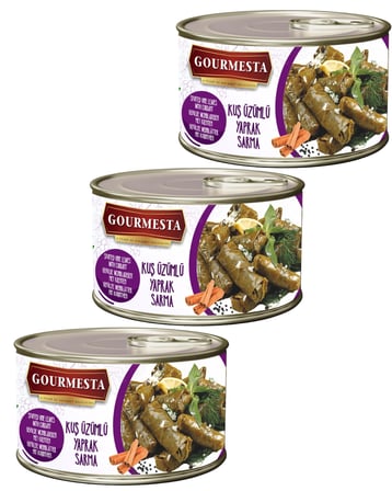 Kuş Üzümlü Yaprak Sarma Konservesi 400 g x 3 Adet