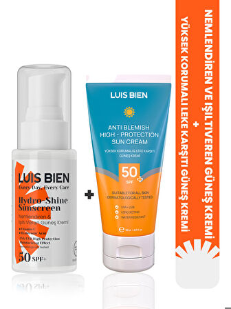 Leke Karşıtı SPF50+ &  Hyaluronik Asit + Vitamin C SPF50+ Set