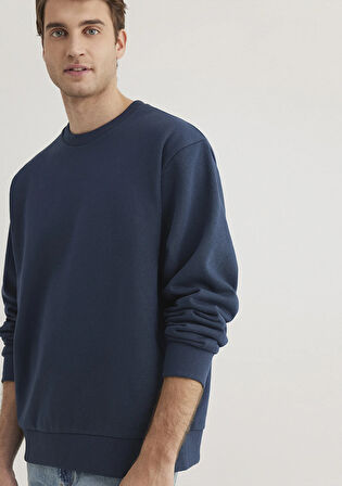 Bisiklet Yaka Gri Sweatshirt 0S10276-82183