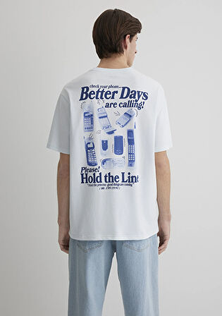 Better Days Baskılı Mavi Tişört 0612462-70793