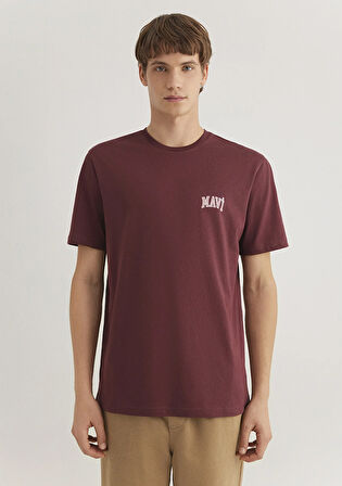 Mavi Logo Baskılı Bordo Tişört 0611714-70396