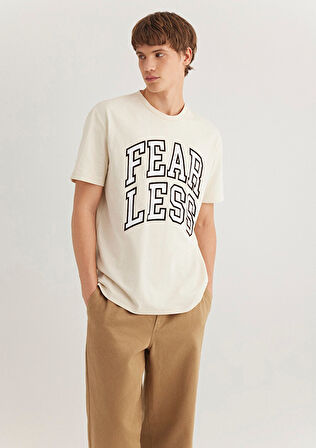 Mavi Fearless Erkek T-Shirt M0612475-70055 Açık Bej