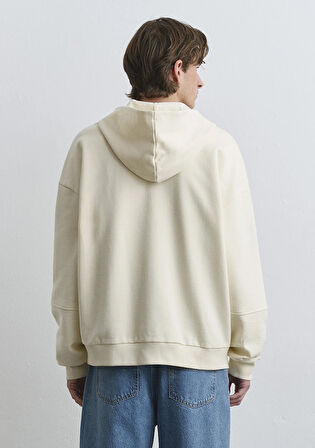 Kapüşonlu Fermuarlı Bej Sweatshirt 0S10306-70055
