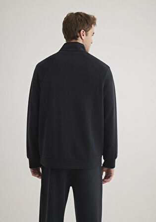 Yarı Fermuarlı Siyah Sweatshirt 0S10328-71379