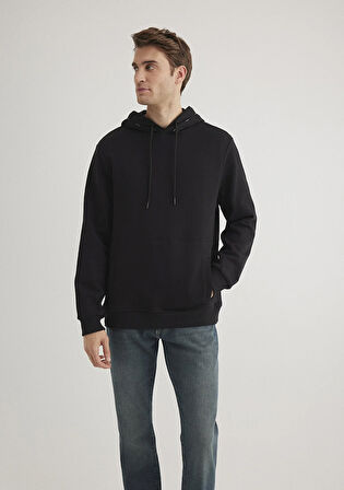 Kapüşonlu Siyah Sweatshirt 0S10330-900