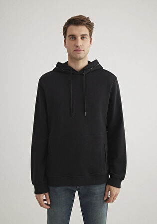 Kapüşonlu Siyah Sweatshirt 0S10330-900