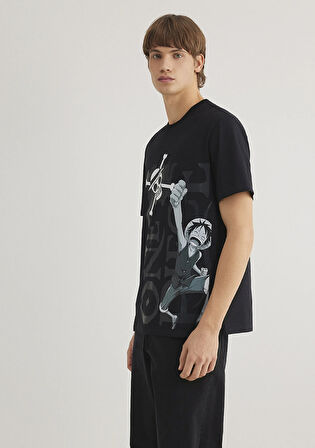 One Piece Baskılı Siyah Tişört 0612564-900