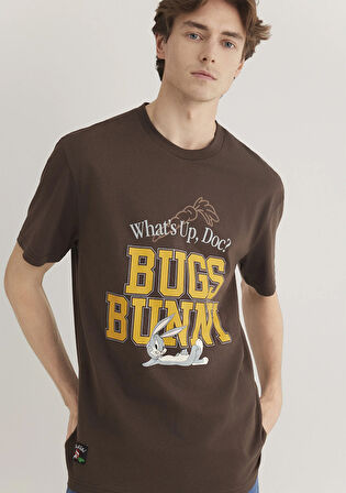 Bugs Bunny Baskılı Kahverengi Tişört 0612565-88067