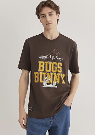 Bugs Bunny Baskılı Kahverengi Tişört 0612565-88067
