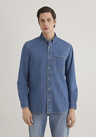 Jayden Classic Denim Indigo Mavisi Jean Gömlek 0211065-89294