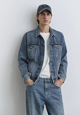 Ray Classic Denim Vintage İndigo Mavisi Jean Ceket 0110273-89412