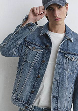 Ray Classic Denim Vintage İndigo Mavisi Jean Ceket 0110273-89412