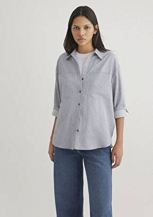 Çizgili Mavi Gömlek 1211069-89153