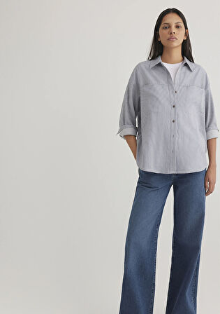 Çizgili Mavi Gömlek 1211069-89153