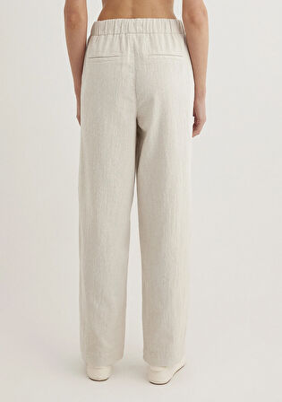 Beli Bağcıklı Bej Pantolon 1010945-35043