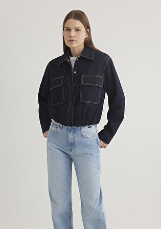 Indigo Crop Ceket 1110677-85481