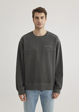 Bisiklet Yaka Gri Sweatshirt 0S10337-70092