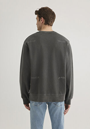 Bisiklet Yaka Gri Sweatshirt 0S10337-70092
