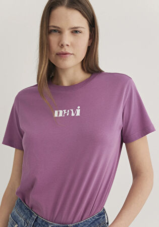 Mavi Baskılı Pembe Tişört 1612241-70987