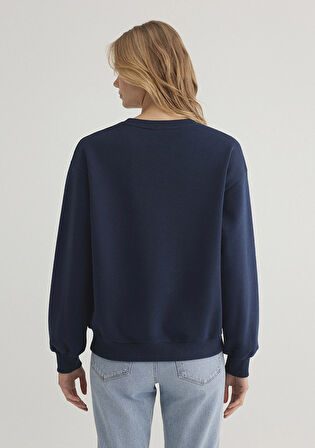 Mavi Logo Baskılı Kapüşonlu Mavi Sweatshirt 1611192-70899
