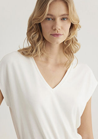 Lux Touch TENCEL TM Ekru Modal Tişört 1612943-70057