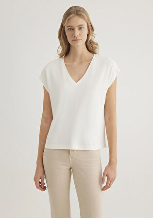 Lux Touch TENCEL TM Ekru Modal Tişört 1612943-70057