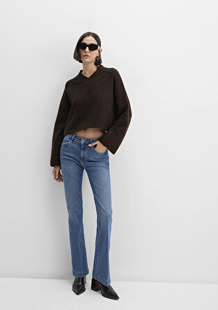 Yün Karışımlı Kahverengi Kazak 1710626-88615