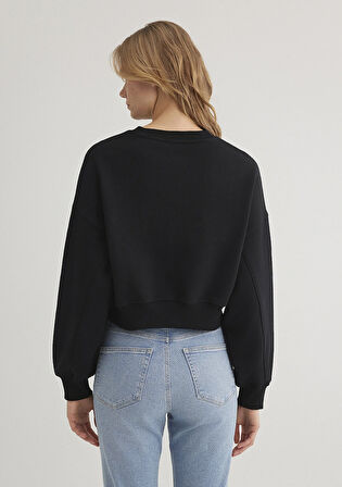 Bisiklet Yaka Siyah Sweatshirt 1S10307-900