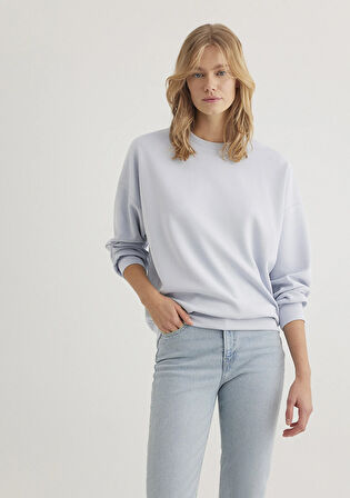 Bisiklet Yaka Mavi Sweatshirt 168837-89201